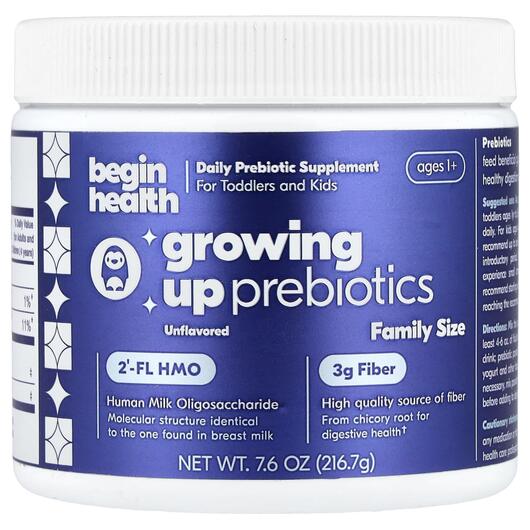 Основне фото товара Growing Up Prebiotics Ages 1+ Unflavored, Пребіотики, 216.7 г