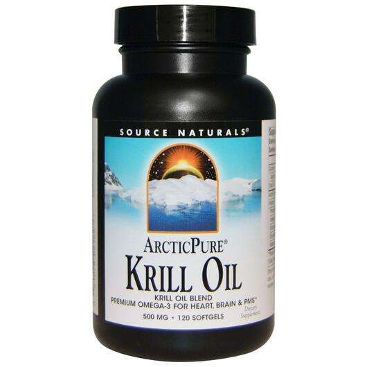 Основне фото товара Source Naturals, ArcticPure Krill Oil 500 mg, Масло Кріля 500 ...