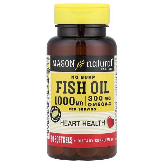 Основне фото товара Mason, Fish Oil 1000 mg, Омега 3, 90 капсул