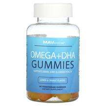 MAV Nutrition, Omega + DHA Gummies Lemon & Orange, ДГК, 60...