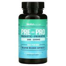 MAV Nutrition, Pre-Pro Prebiotic + Probiotic, Пробіотики, 60 к...