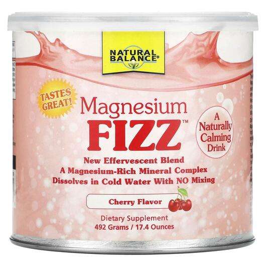 Основне фото товара Natural Balance, Magnesium Fizz Cherry, Магній, 492 г