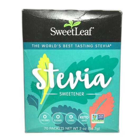 SweetLeaf Stevia Sweetner, Стевія, 70 Packets