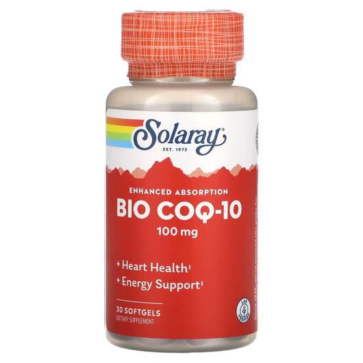 Основное фото товара Solaray, Коэнзим CoQ10, Bio COQ-10 100 mg, 30 капсул