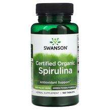 Swanson, Спирулина, Certified Organic Spirulina 500 mg, 180 та...