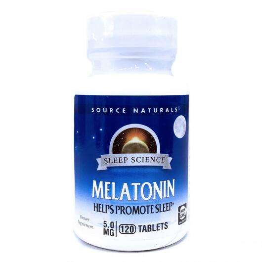 Основное фото товара Source Naturals, Мелатонин 5 мг, Melatonin 5 mg 120, 120 таблеток