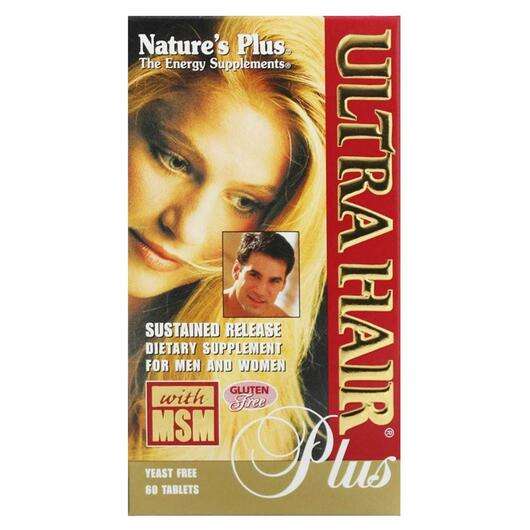 Основне фото товара Natures Plus, Ultra Hair, Вітаміни для волосся з МСМ, 60 таблеток