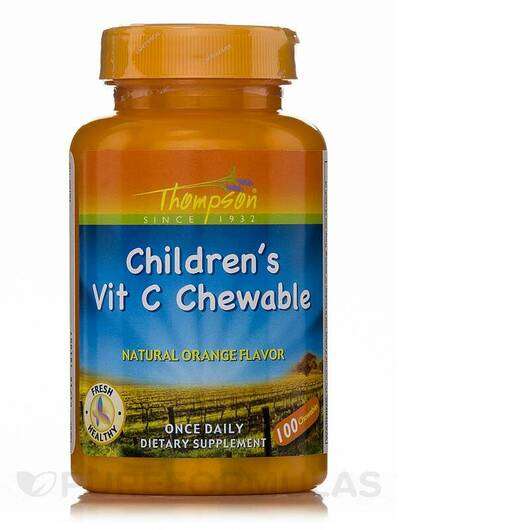 Основное фото товара Thompson, Витамин C, Children's Vitamin C Chewable Natural Ora...