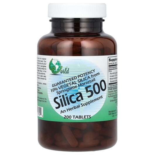 Основне фото товара World Organic, Silica 500, Кремній 500, 200 таблеток
