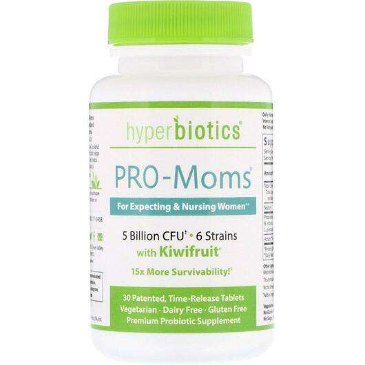 Основное фото товара Hyperbiotics, Киви, PRO-Moms with Kiwifruit 5 Billion CFU, 30 ...
