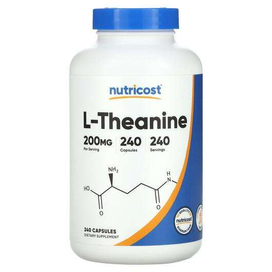 Основне фото товара Nutricost, L-Theanine 200 mg, L-Теанін, 240 капсул