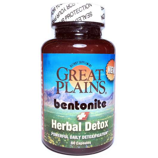 Great Plains Bentonite + Herbal Detox, Бентонітовий Детокс, 60 капсул