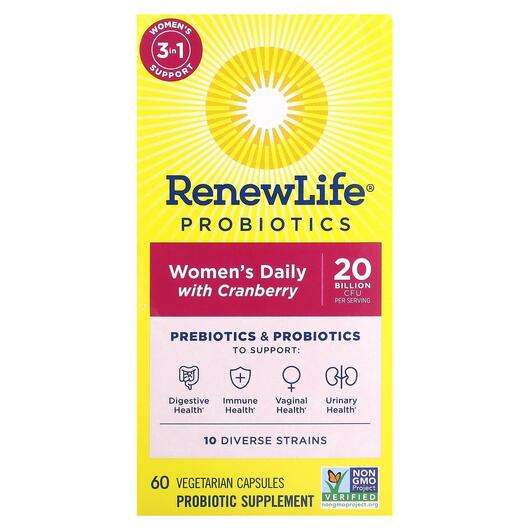 Основное фото товара Renew Life, Клюква, Probiotics Women's Daily with Cranberry 20...