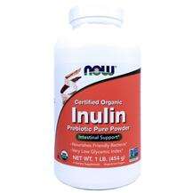 Now, Certified Organic Inulin Prebiotic Pure Powder, 454 g