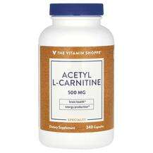The Vitamin Shoppe, Acetyl L-Carnitine 500 mg, L-Карнітин, 240...