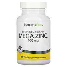 Natures Plus, Мега Цинк 100 мг, Mega Zinc 100 mg, 90 таблеток
