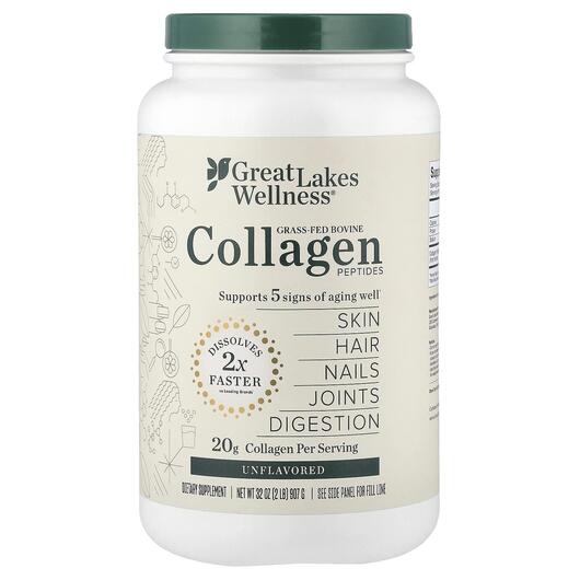 Основне фото товара Grass-Fed Bovine Collagen Peptides Unflavored, Колаген, 907 г