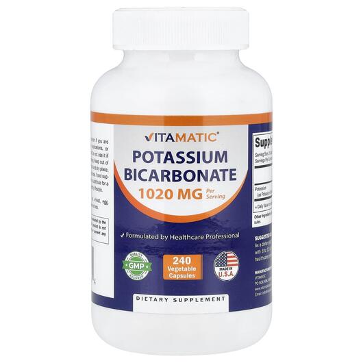Основне фото товара Vitamatic, Potassium Bicarbonate, Калій, 240 капсул