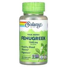 Solaray, Пажитник, True Herbs Fenugreek 1240 mg, 100 капсул