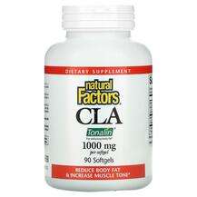 Natural Factors, Линолевая кислота, CLA 1000 mg, 90 капсул
