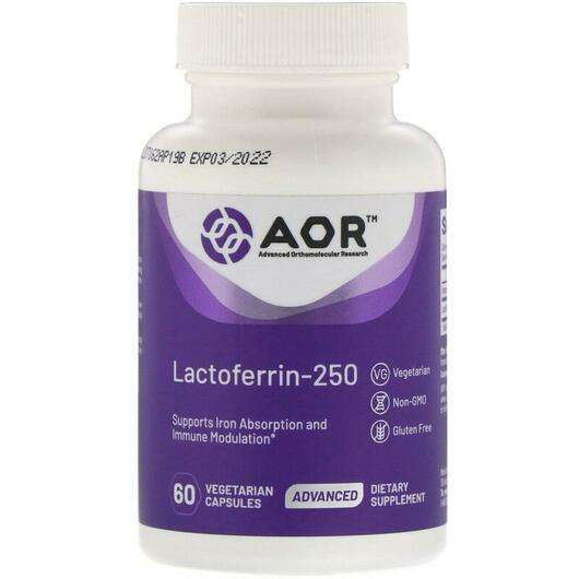 Lactoferrin 250 mg, Лактоферин, 60 капсул