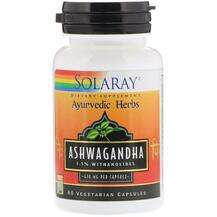 Solaray, Ashwagandha 470 mg, Ашваганда 470 мг, 60 капсул