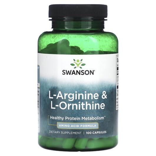 Основное фото товара Swanson, L-Аргинин, L-Arginine & L-Ornithine, 100 капсул