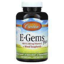 Carlson, Витамин E Токоферолы, E-Gems Plus 400 IU 268 mg, 250 ...