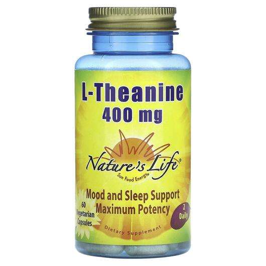 Основне фото товара Natures Life, L-Theanine 200 mg, L-Теанін, 60 капсул