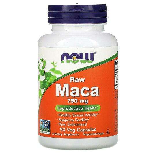 Основне фото товара Now, Maca Raw 750 mg, Maca Raw 750 мг, 90 капсул