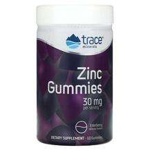 Trace Minerals, Цинк, Zinc Gummies Elderberry 15 mg, 60 таблеток