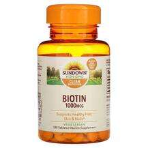Sundown Naturals, Biotin 1000 mcg, Вітамін B7 Біотин, 120 табл...