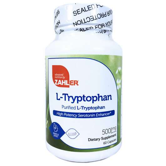 Purified L-Tryptophan 500 mg 60, Очищений L-триптофан 500 мг, 60 капсул