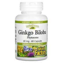 Natural Factors, Ginkgo Biloba Phytosome, Гінкго Білоба, 60 ка...