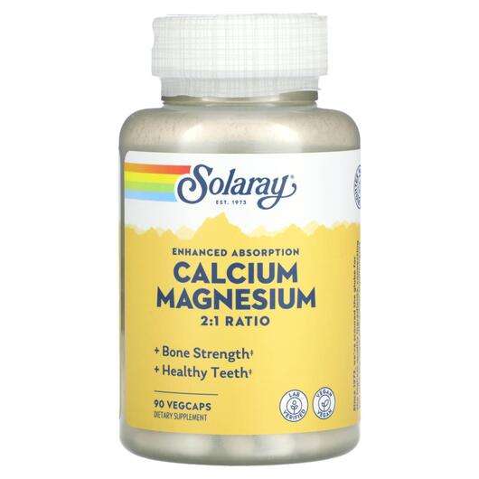 Основне фото товара Solaray, Enhanced Absorption Calcium Magnesium, Кальцій, 90 ка...