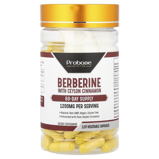 Основне фото товара Berberine With Ceylon Cinnamon, Берберин, 120 капсул