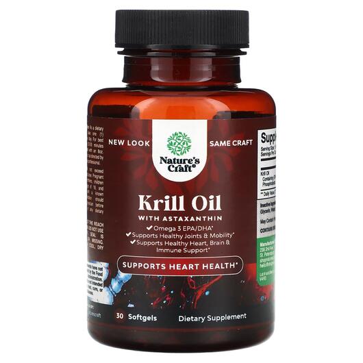 Основное фото товара Krill Oil with Astaxanthin, Масло Антарктического Криля, 30 капсу