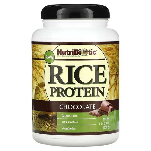 Основное фото товара NutriBiotic, Рисовый протеин, Raw Rice Protein Chocolate, 650 г