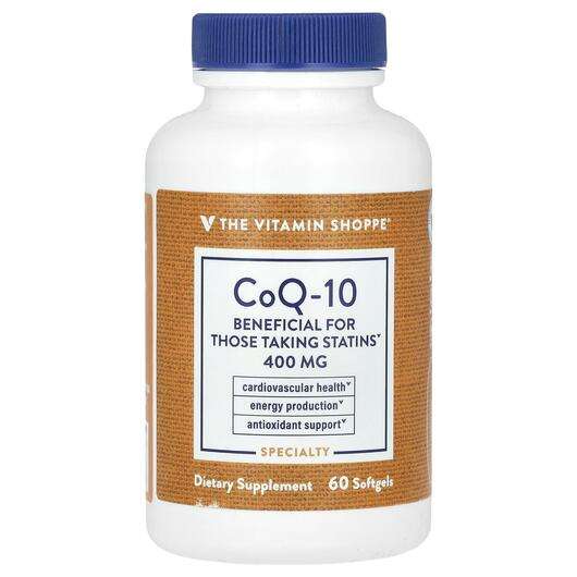 Основное фото товара The Vitamin Shoppe, Коэнзим Q10, CoQ-10 400 mg, 60 капсул