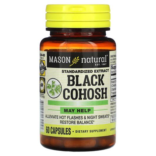 Основне фото товара Black Cohosh Standardized Extract, Клопогон кістевидний, 60 капсу