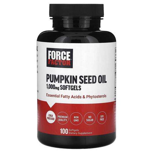 Основне фото товара Force Factor, Pumpkin Seed Oil 2000 mg, Гарбузова олія, 100 ка...