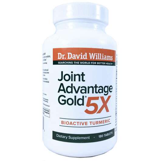 Joint Advantage Gold 5X Bioactive Turmeric 180 Tab, Доктор Вільямс Joint Advantage Gold 5X біоактивна куркума, 180 таблеток