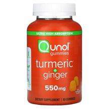 Qunol, Turmeric + Ginger Rich Tangerine 550 mg, Куркума, 90 та...