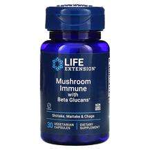 Life Extension, Грибы Бета-глюканы, Mushroom Immune, 30 капсул