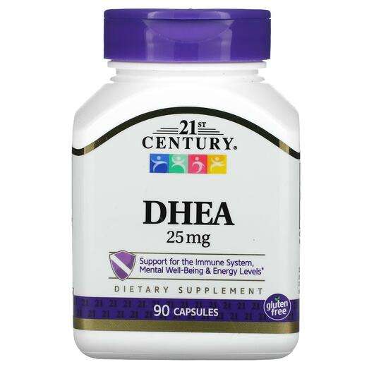 Основне фото товара 21st Century, DHEA 25 mg, Дегідроепіандростерон, 90 капсул