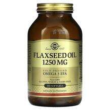 Solgar, Flaxseed Oil 1250 mg, Лляна олія, 100 капсул