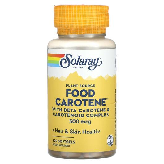 Основне фото товара Plant Source Food Carotene, Вітамін А Ретінол, 100 капсул