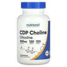 Nutricost, CDP Choline Citicoline 300 mg, Вітамін B4 Холін, 12...