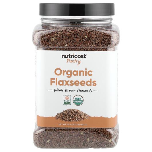 Основне фото товара Nutricost, Pantry Organic Flaxseeds, Льон, 907 г