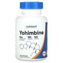 Nutricost, Yohimbine 5 mg, Йохімбе, 120 капсул